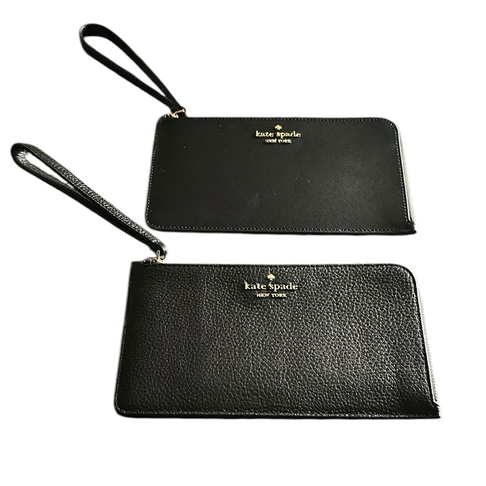 Kate Spade Black Wristlet Wallet - Choose 1 - Pebbled OR Saffiano Leather 🌹🌹